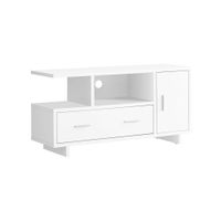 48" Monarch Storage TV Stand in White by Monarch Specialties