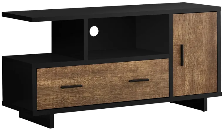 48" Monarch Storage TV Stand in Black by Monarch Specialties