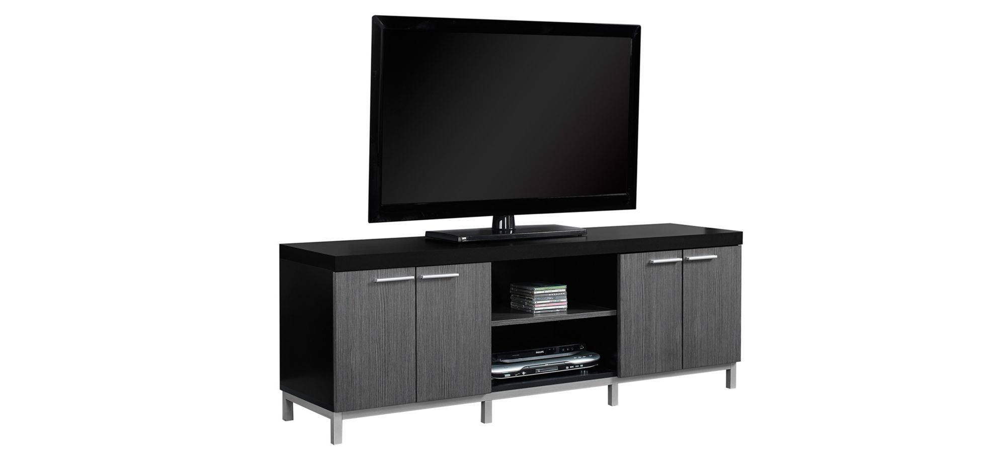 60" Monarch TV Stand in Black by Monarch Specialties