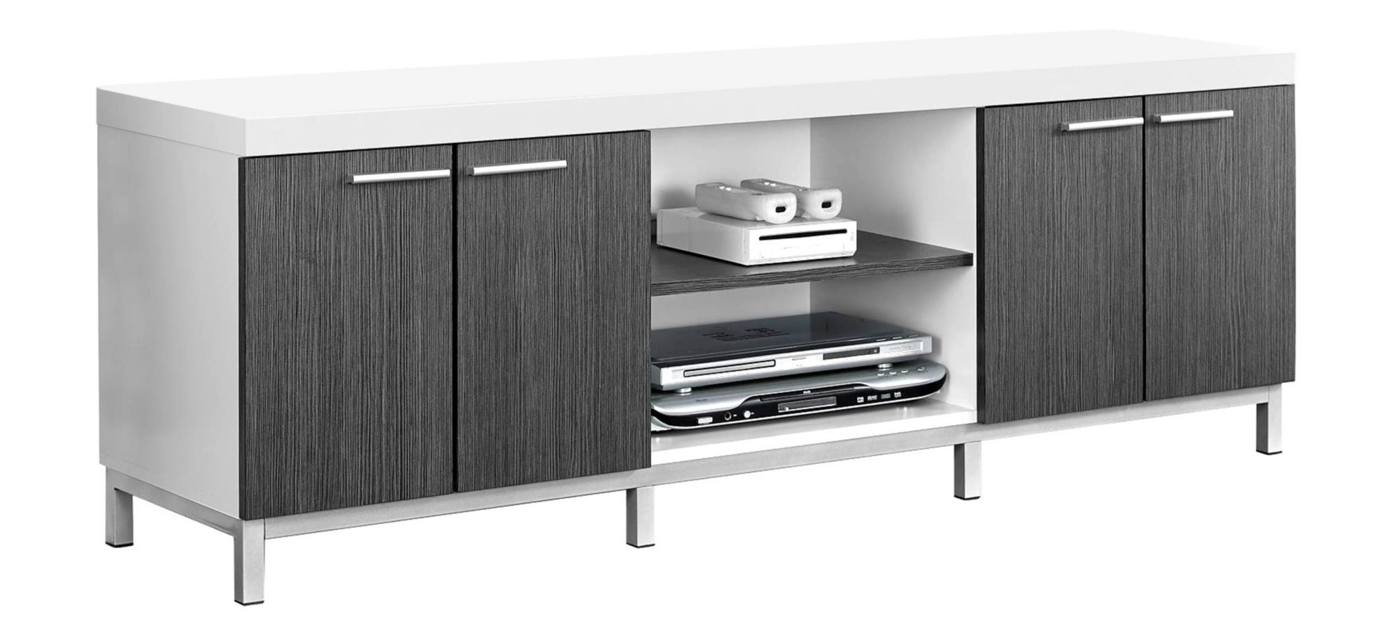 60" Monarch TV Stand in White by Monarch Specialties