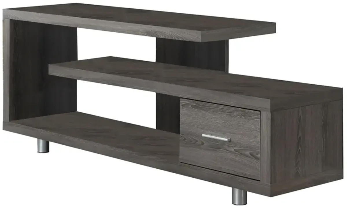 60" Monarch Storage TV Stand in Dark Taupe by Monarch Specialties