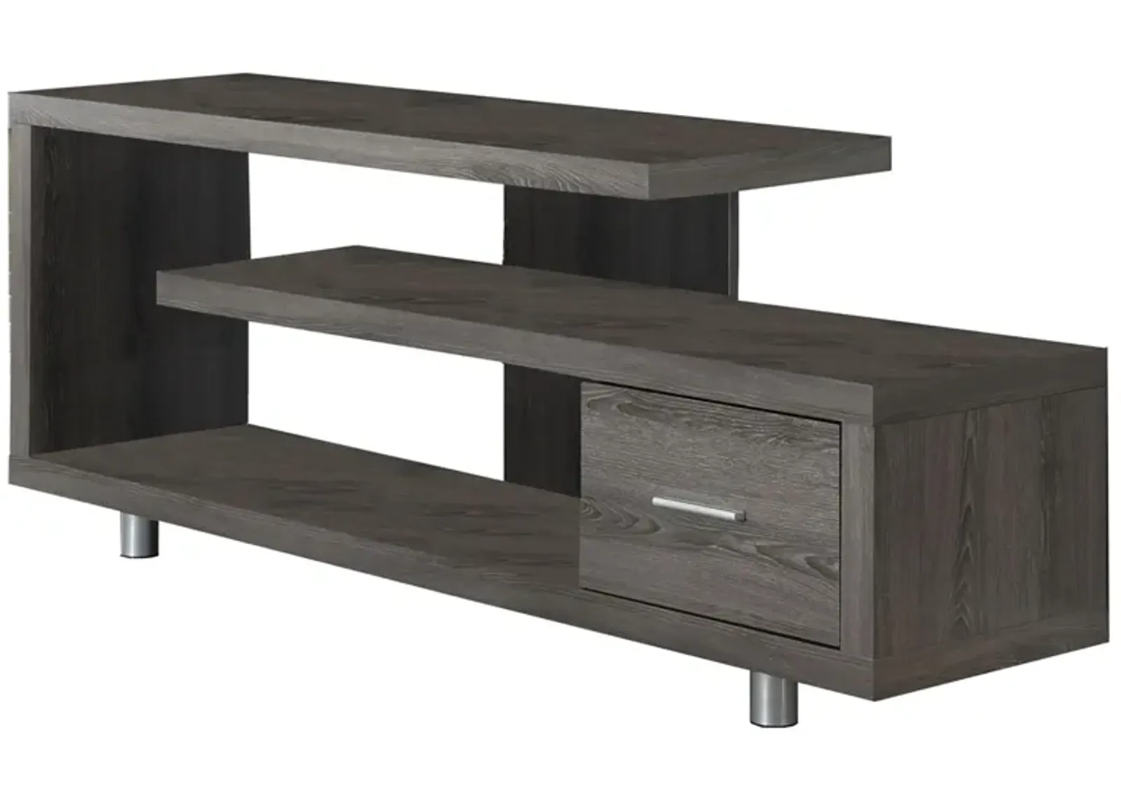 60" Monarch Storage TV Stand in Dark Taupe by Monarch Specialties