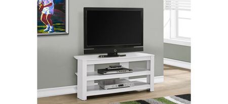 42" Monarch Corner TV Stand in White by Monarch Specialties