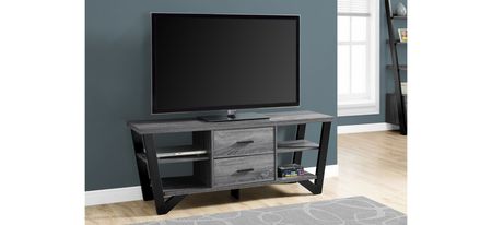 60" Monarch Storage TV Stand in Grey by Monarch Specialties