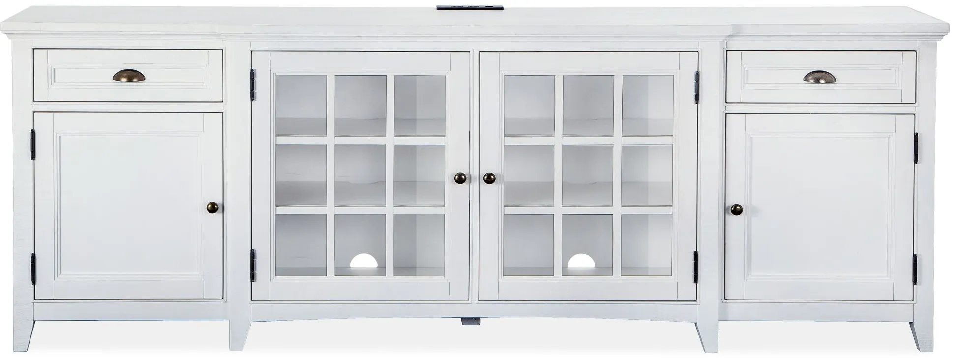 Heron Cove 90" TV Console in Chalk White by Magnussen Home