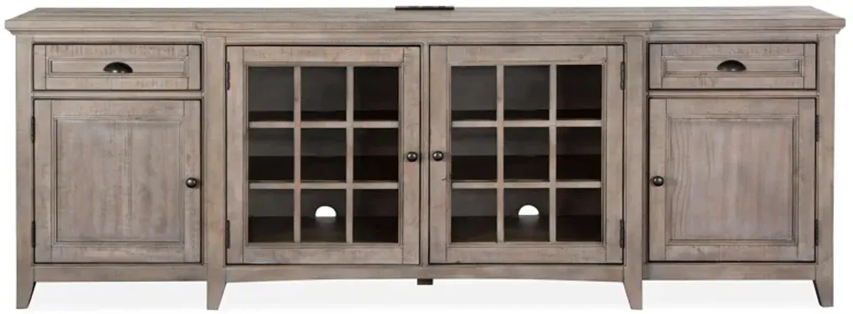 Paxton Place 90" TV Console in Dovetail Gray by Magnussen Home