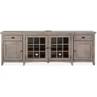 Paxton Place 90" TV Console in Dovetail Gray by Magnussen Home