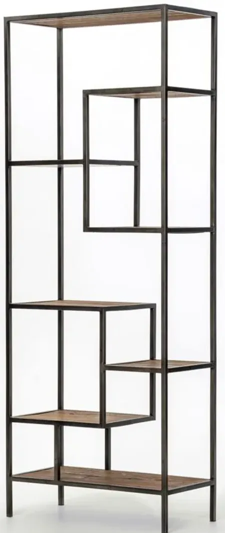 Helena 83" Bookcase in Bleached Pine / Black by Four Hands