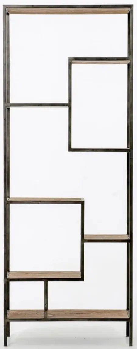 Helena 83" Bookcase in Bleached Pine / Black by Four Hands