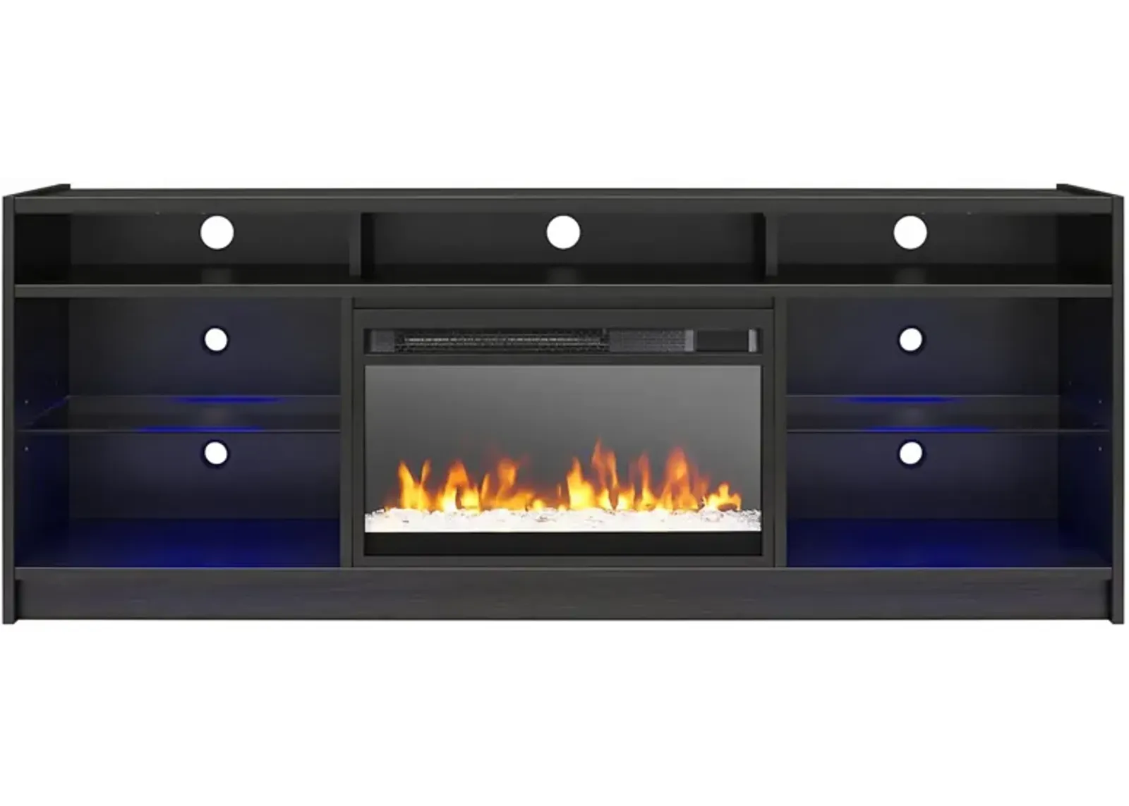 Elmer TV Console w/ Fireplace in Black Oak by DOREL HOME FURNISHINGS