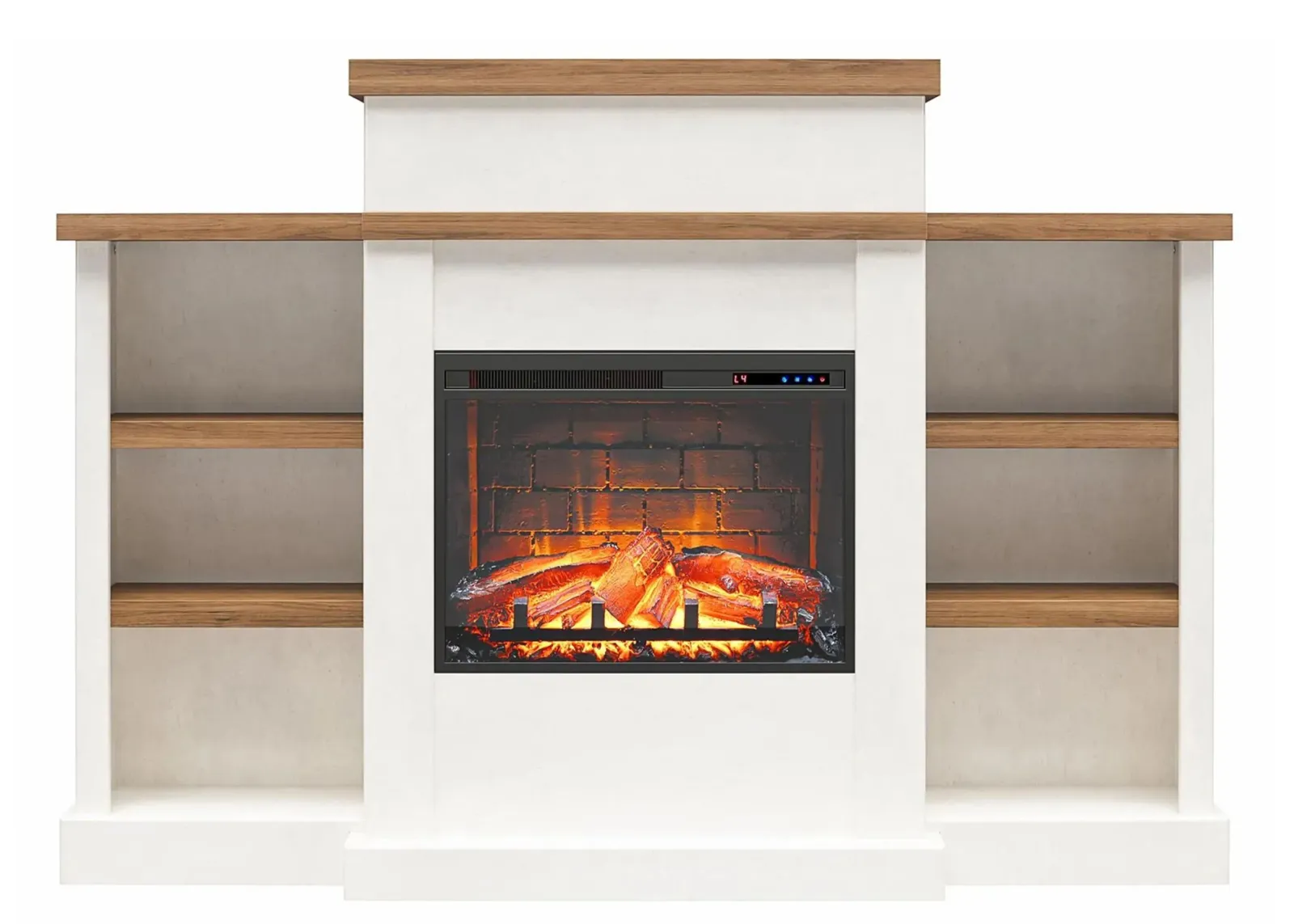 Gateswood Electric Fireplace w/ Bookcase in Plaster by DOREL HOME FURNISHINGS