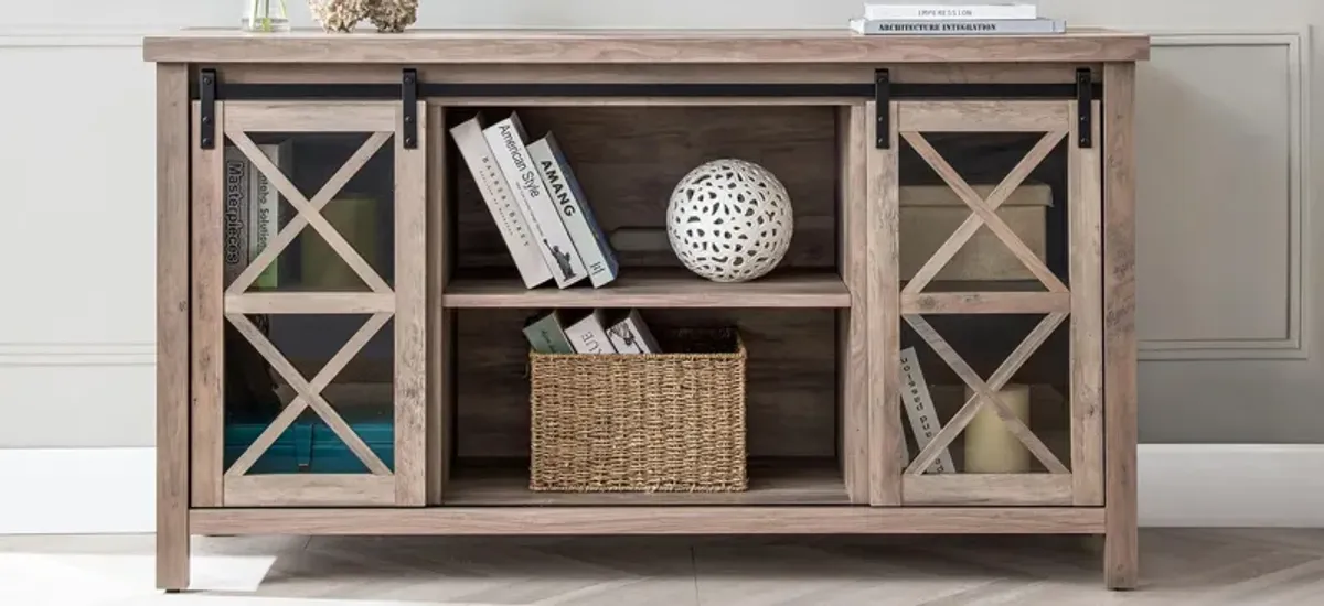 Clementine Oak TV Stand