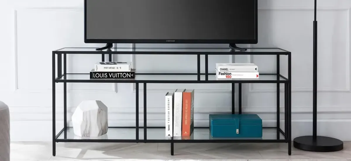 Cortland TV Stand with Glass Shelves