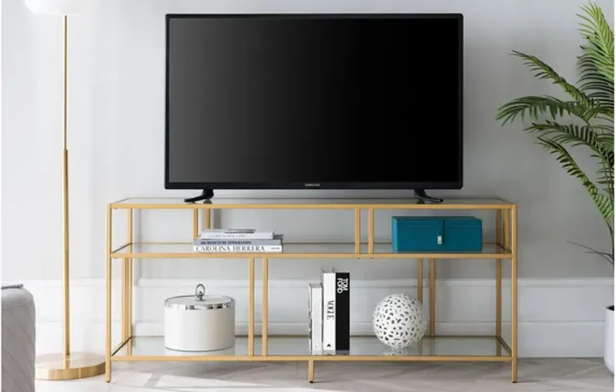 Cortland TV Stand with Glass Shelves