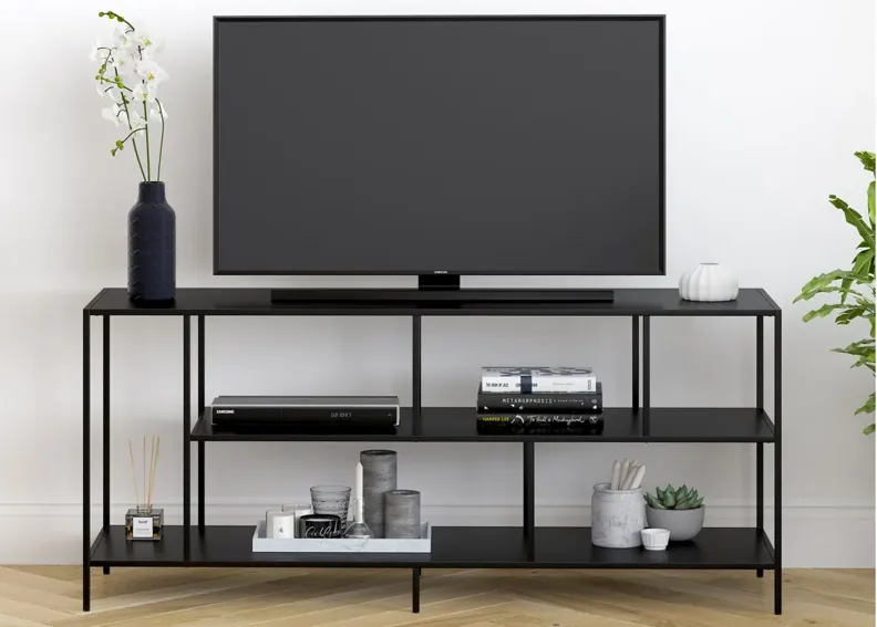 Winthrop 55" TV Stand with Metal Shelves in Blackened Bronze by Hudson & Canal