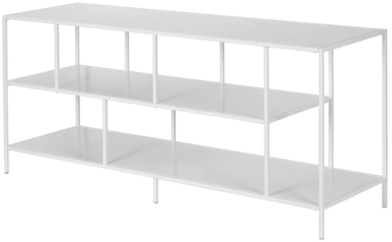 Winthrop 55" TV Stand with Metal Shelves in Matte White by Hudson & Canal