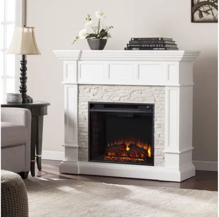 Lester Convertible Fireplace in White by SEI Furniture