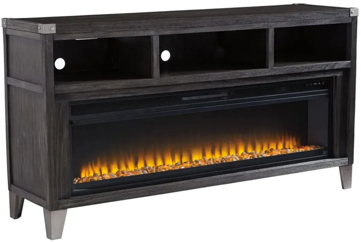 Todoe 65" TV Stand Fireplace in Gray by Ashley Furniture