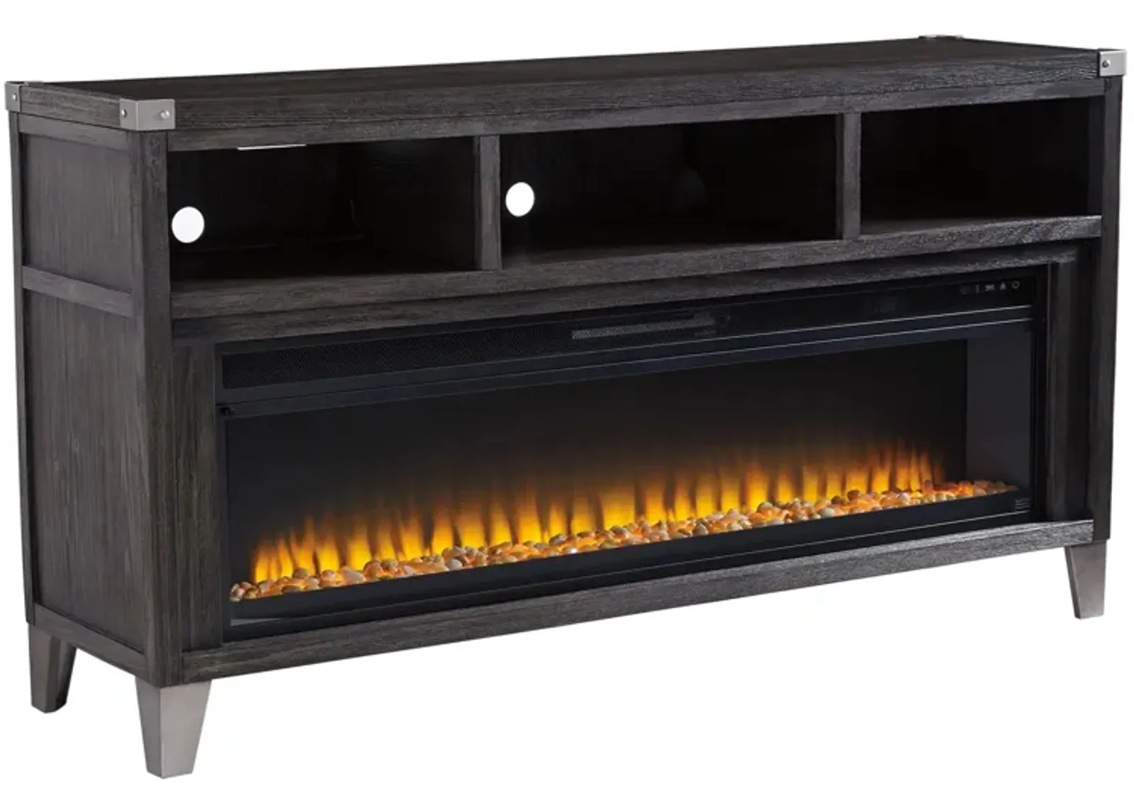 Todoe 65" TV Stand Fireplace in Gray by Ashley Furniture