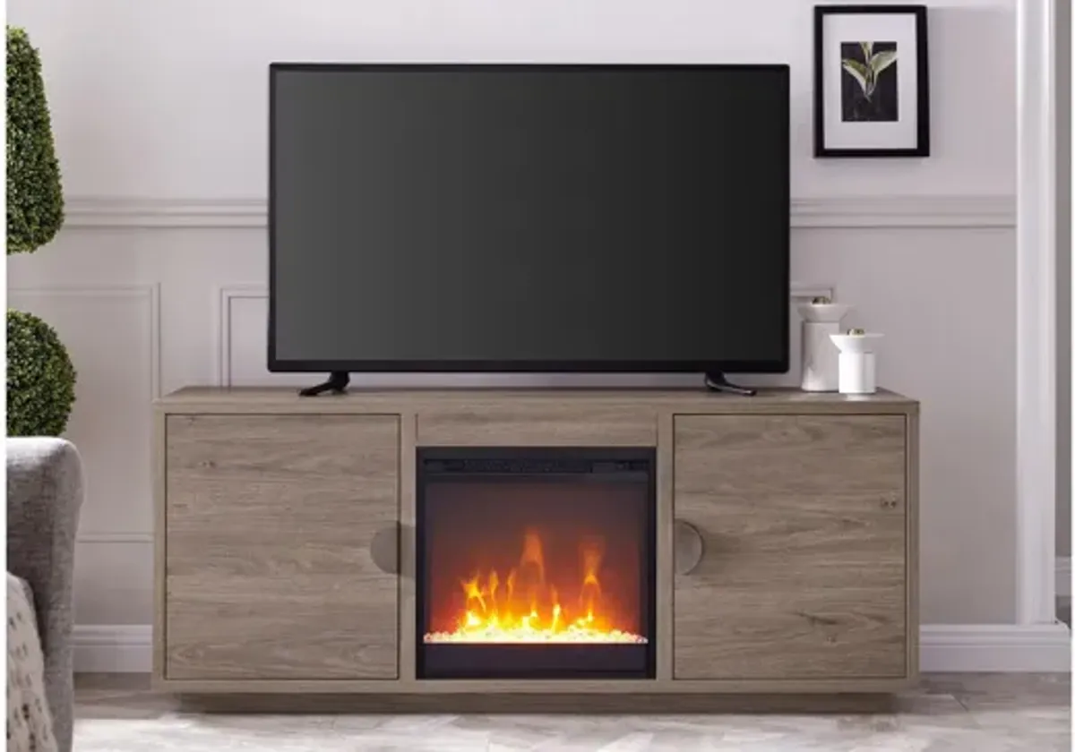 Dakota TV Stand with Crystal Fireplace