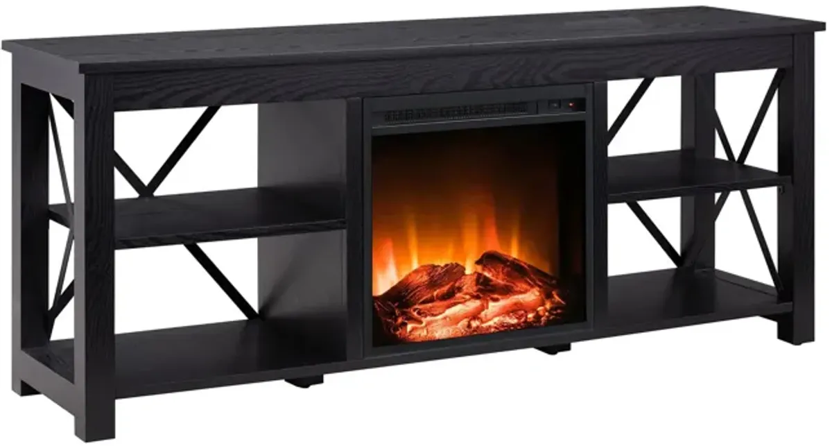 Paisley TV Stand with Log Fireplace