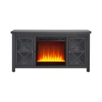 Eve TV Stand with Crystal Fireplace in Charcoal Gray by Hudson & Canal