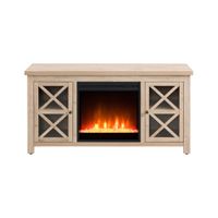Eve TV Stand with Crystal Fireplace in White Oak by Hudson & Canal