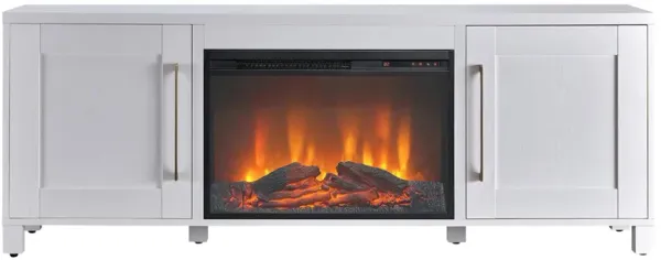 Ursula TV Stand with Log Fireplace