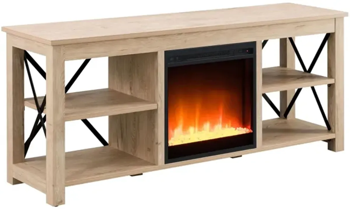 Paisley TV Stand with Crystal Fireplace