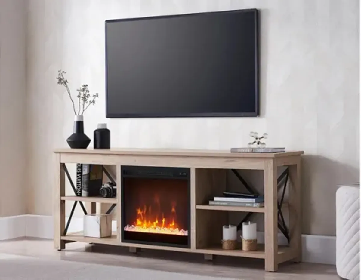 Paisley TV Stand with Crystal Fireplace