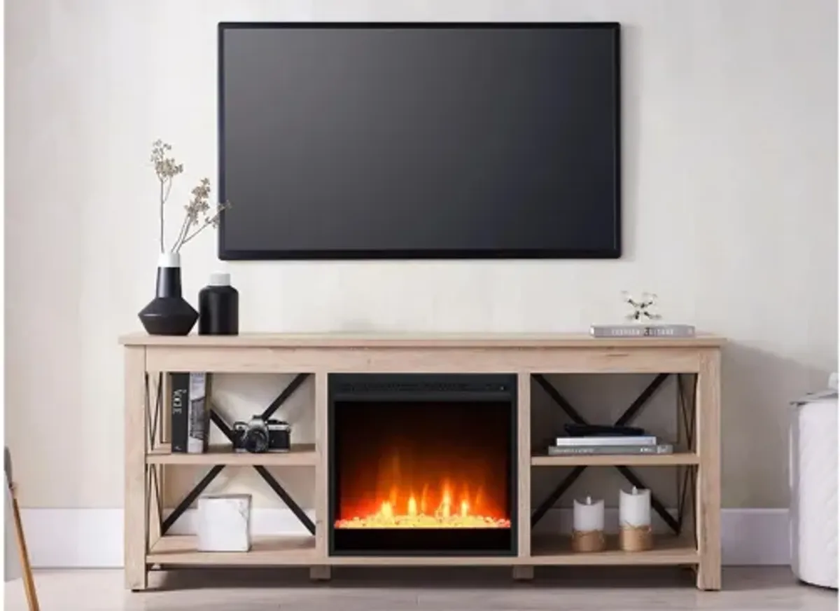 Paisley TV Stand with Crystal Fireplace