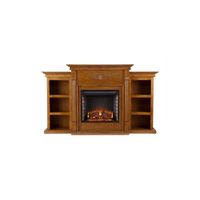 Bruton Electric Fireplace w/ Bookcases in Natural by SEI Furniture