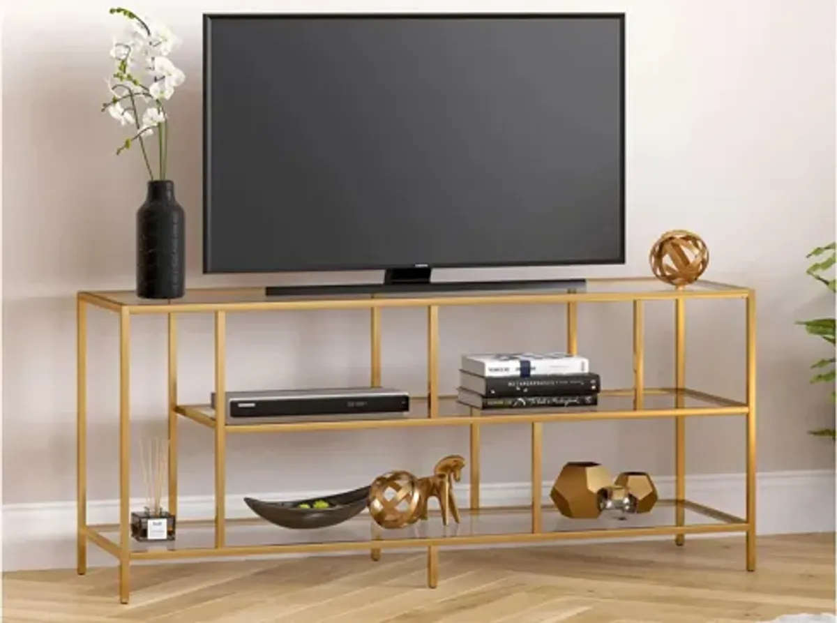 Zinnia TV Stand with Glass Shelves