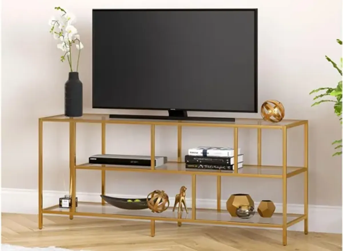 Zinnia TV Stand with Glass Shelves