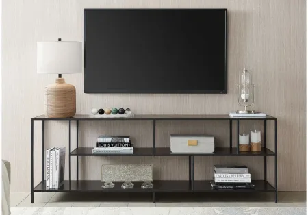 Zinnia 70" TV Stand with Metal Shelves in Blackened Bronze by Hudson & Canal