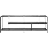 Zinnia 70" TV Stand with Metal Shelves in Blackened Bronze by Hudson & Canal