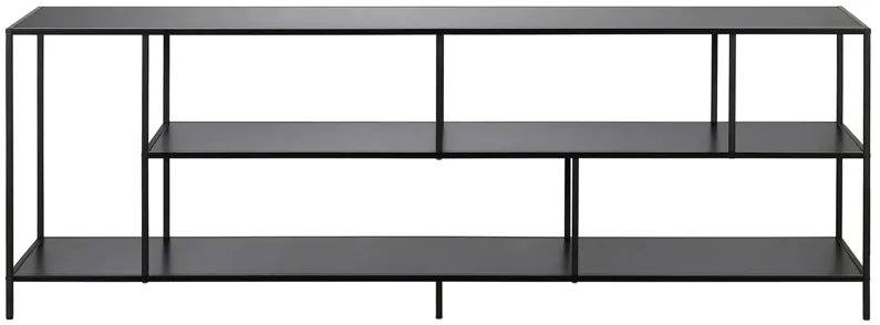 Zinnia 70" TV Stand with Metal Shelves in Blackened Bronze by Hudson & Canal