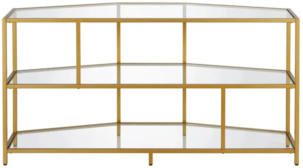 Plover TV Stand in Brass by Hudson & Canal