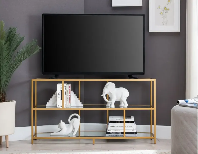 Plover TV Stand in Brass by Hudson & Canal