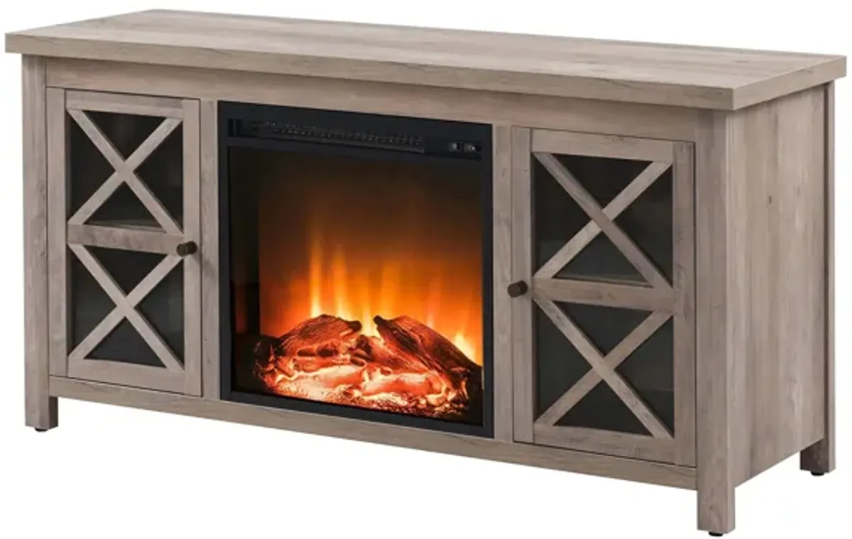 Eve TV Stand with Log Fireplace Insert