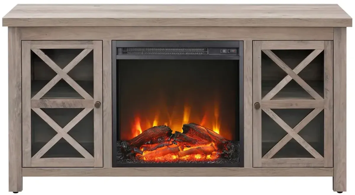 Eve TV Stand with Log Fireplace Insert