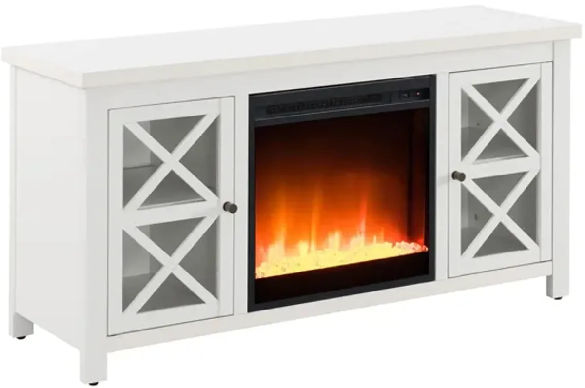 Eve TV Stand with Crystal Fireplace Insert