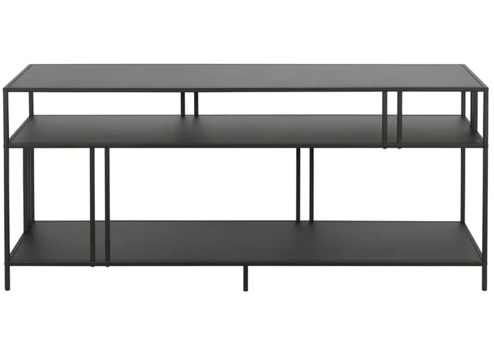 Moorhen TV Stand with Metal Shelves in Blackened Bronze by Hudson & Canal