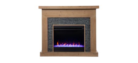 Barbe Elec Color Change Fireplace in Natural by SEI Furniture