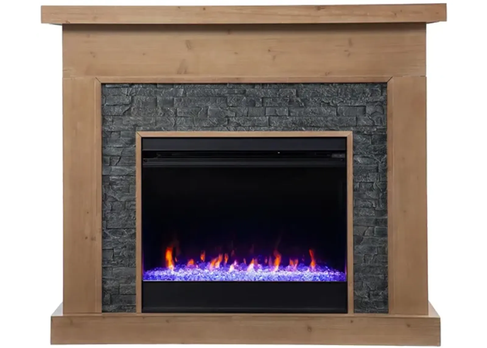 Barbe Elec Color Change Fireplace in Natural by SEI Furniture