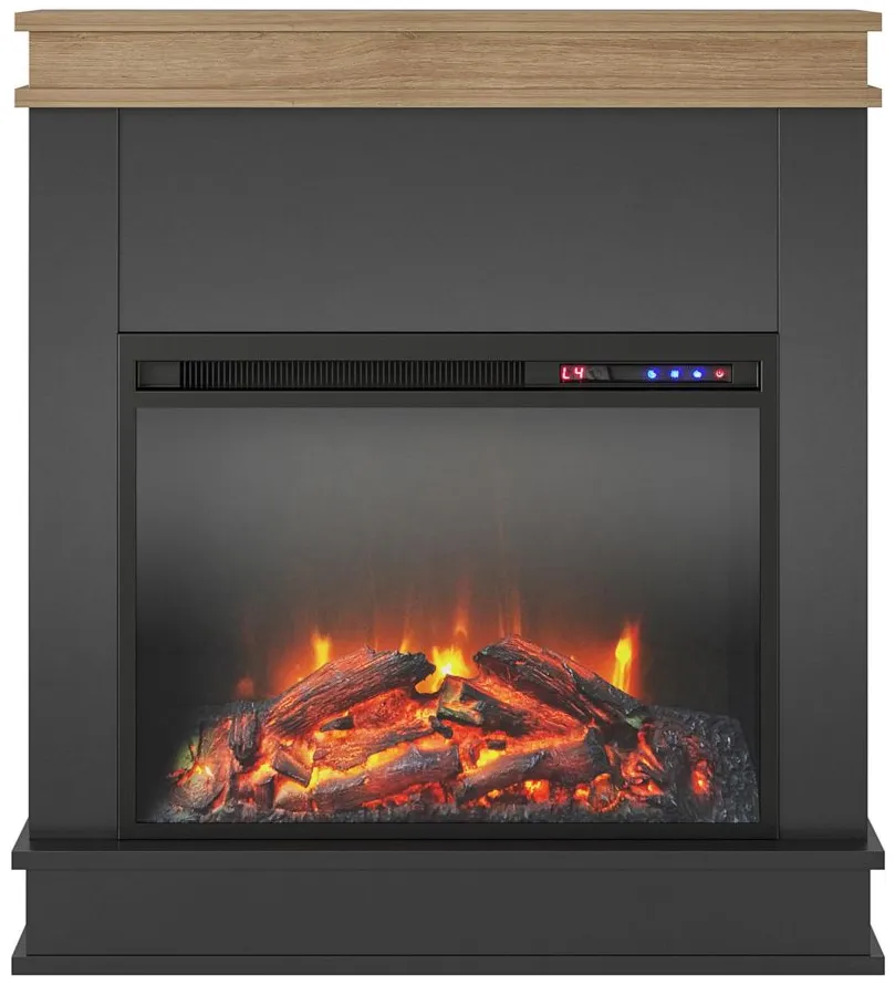 Mateo Electric Fireplace in Black by DOREL HOME FURNISHINGS