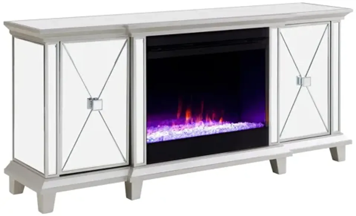 Kandel Mirrored Color Chg Fireplace Media Console