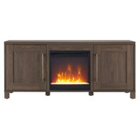 Miller TV Stand with Crystal Fireplace in Alder Brown by Hudson & Canal