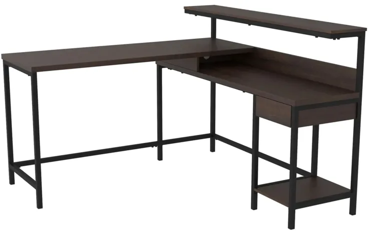 Camiburg L-Desk in Warm Brown by Ashley Express