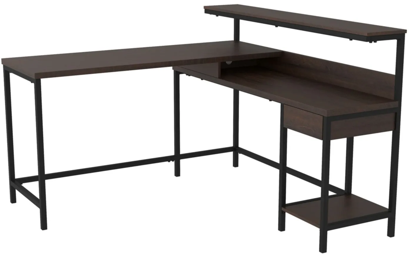 Camiburg L-Desk in Warm Brown by Ashley Express
